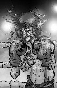 Boxing blood padding black and white b&W